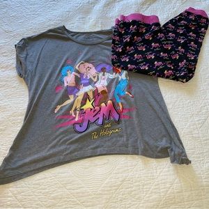 Gray Jem & the Holograms Pajama Set Size Medium